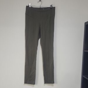 NIC+ZOE Perfect Ponte Green Rayon Nylon Pull-On Pants